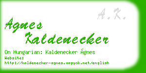 agnes kaldenecker business card